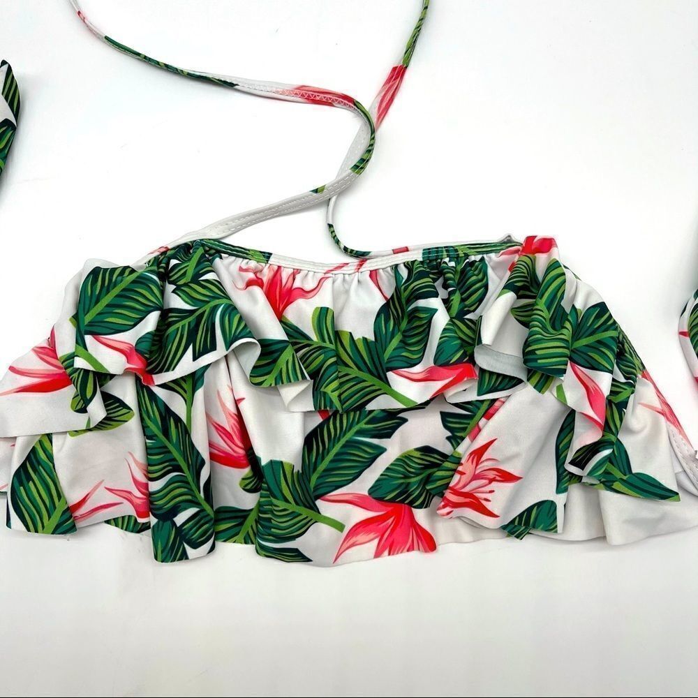 Heat Move Retro Double Ruffled Flounce Bikini Top - Picture 2 of 12
